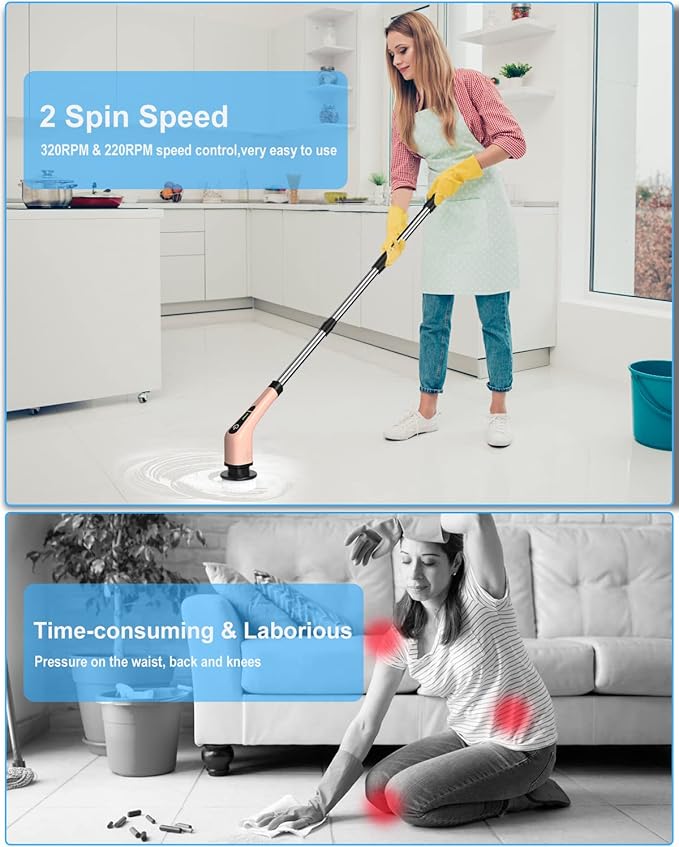Leebein Electric Spin Scrubber, Cordless Powerful Scrub Brush