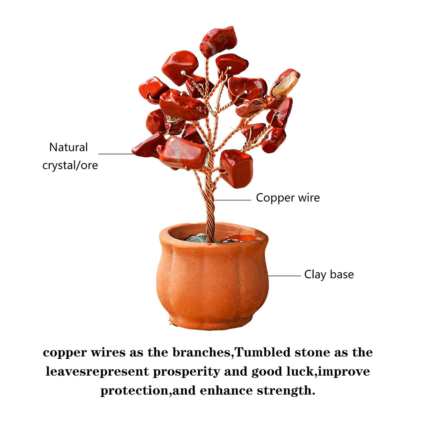 Runyangshi 12pcs Crystal Tree Set Tree of Life Natural Crystal Stones with Bonsai Base Gemstone Trees Fengshui Good Luck Positive Energy Home Decor