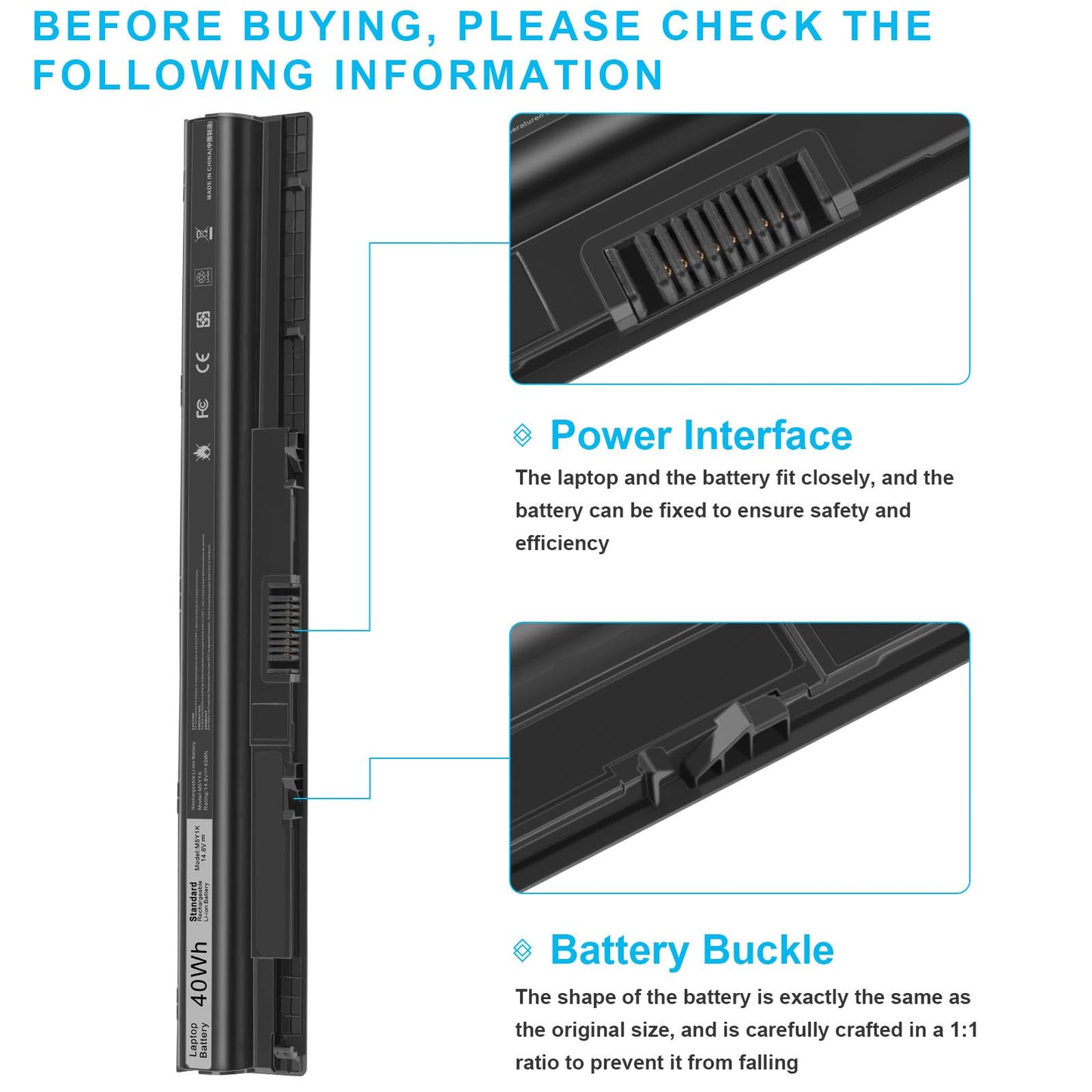 Fancy Buying M5Y1K Laptop Battery for Dell Inspiron 14 15 17 5000 3000 Series 5559 5558 3551 3451 3558 i3558 3567 5755 5756 5458 5759 5758 5759 GXVJ3 HD4J0 K185W WKRJ2 VN3N0 991XP 07G07 78V9D