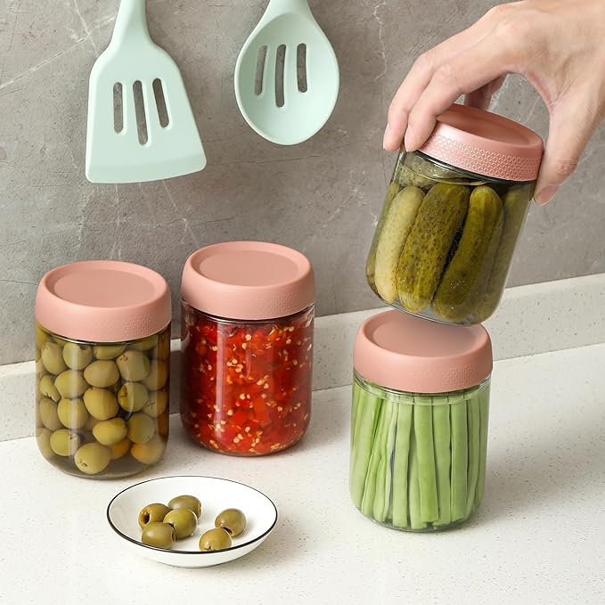 NETANY 6-pack 16oz Glass jars