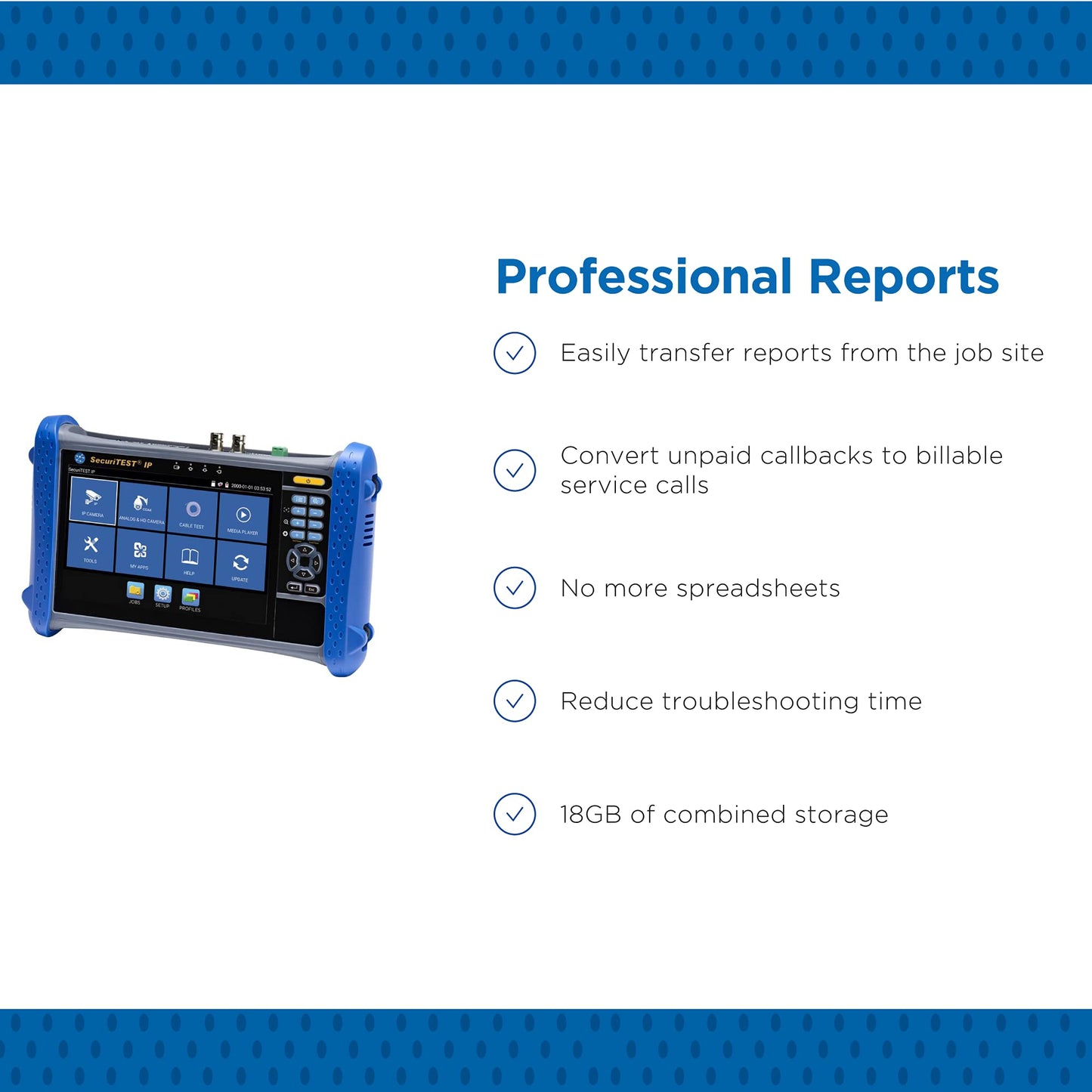 SecuriTEST IP CCTV Tester & VDV II Pro Cable Verifier Bundle | Professional IP Digital, HD Coax & Analog Camera Installation Kit | TREND Networks | R171000 & R158005