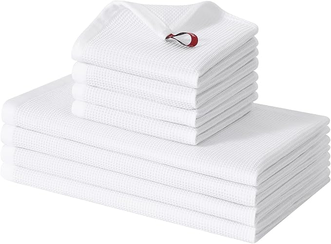 Homaxy 100% Cotton Kitchen Towels and Dishcloths Set