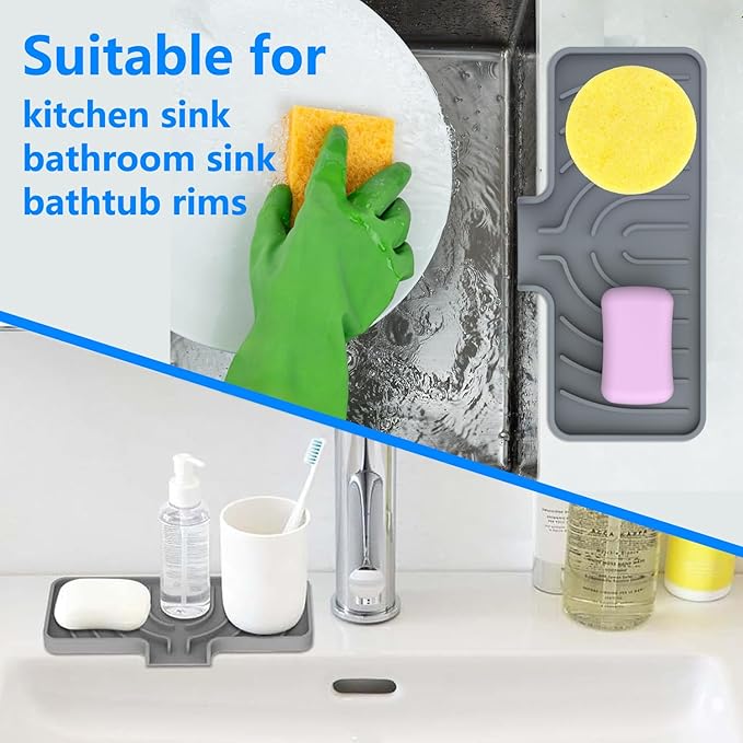 Sponge Holder for Kitchen Sink, Dish Sponge Holder & Soap Tray