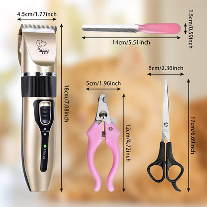 HappyYILIDA Dog Clippers for Grooming, Low Noise, Electric Quiet, Adjustable Clipper Comb for Dog Grooming Kit, cat Supplies Pet Hair Clippers Grooming kit for Dogs at Home