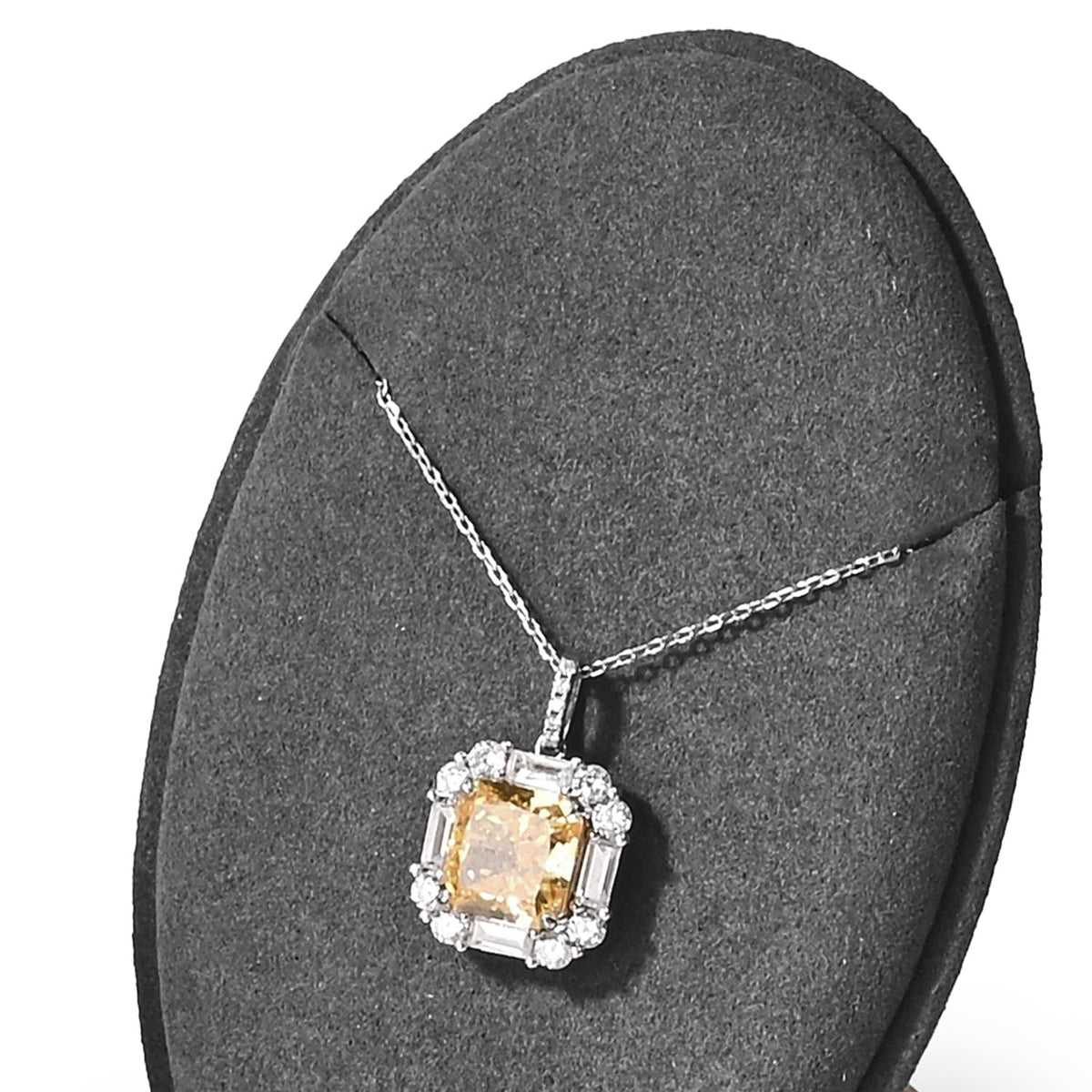 Woodten Solid Wood Necklace Pendant Display Stand Microfiber Jewelry Showcase Stand Display for Pendant Necklace(Grey)