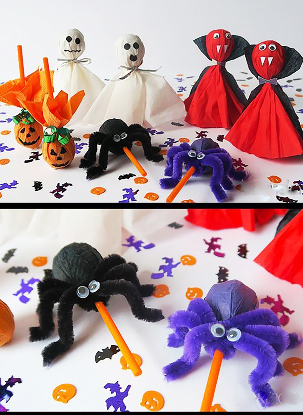 DIYASY 5000 Pcs Halloween Confetti Glitter,Confetti Sprinkles Bats Spider Pumpkin Table Scatter for Halloween Table Decorations