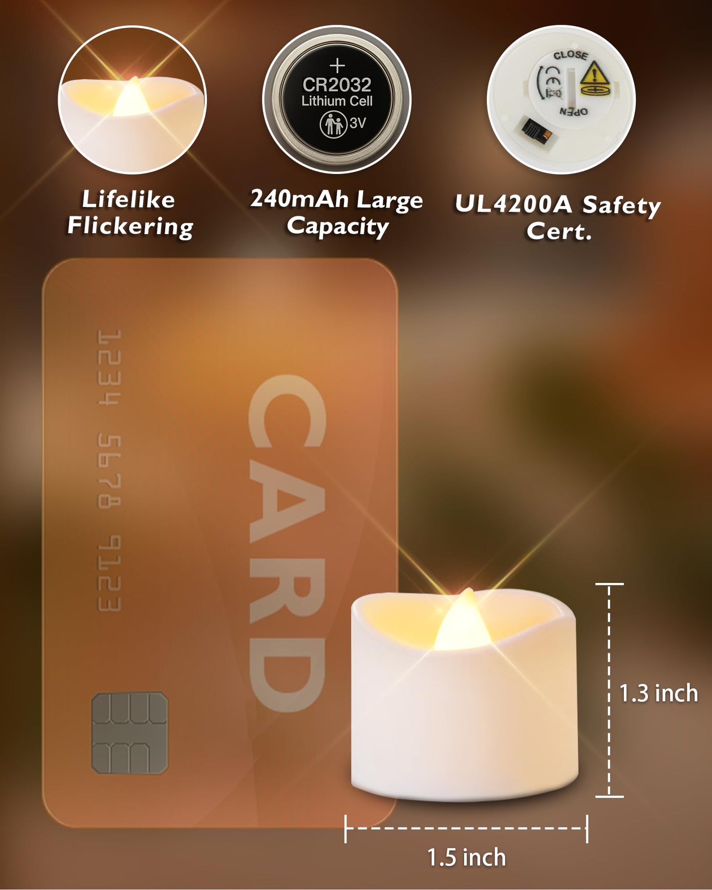 Homemory 12 Pcs Battery Tea Lights with Timer, 6 Hours on and 18 Hours Off in 24 Hours Cycle Automatically, Plastic Warm White, Dia 3.5CM x H 3.1CM