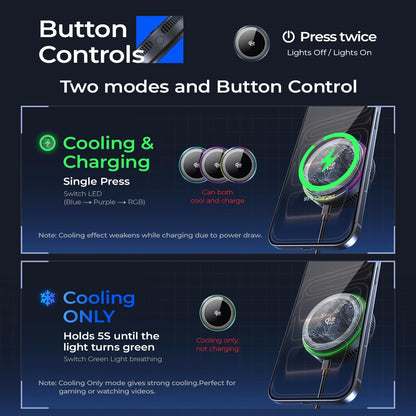 Qi2.2 Wireless Charger【25W Fast Charging+Instant Cooling】 Magnetic Charger Pad with Cooling Fan,LED Light Phone Holder Fast Charging Compatible with iphone17/16/15/14/13/12 Series