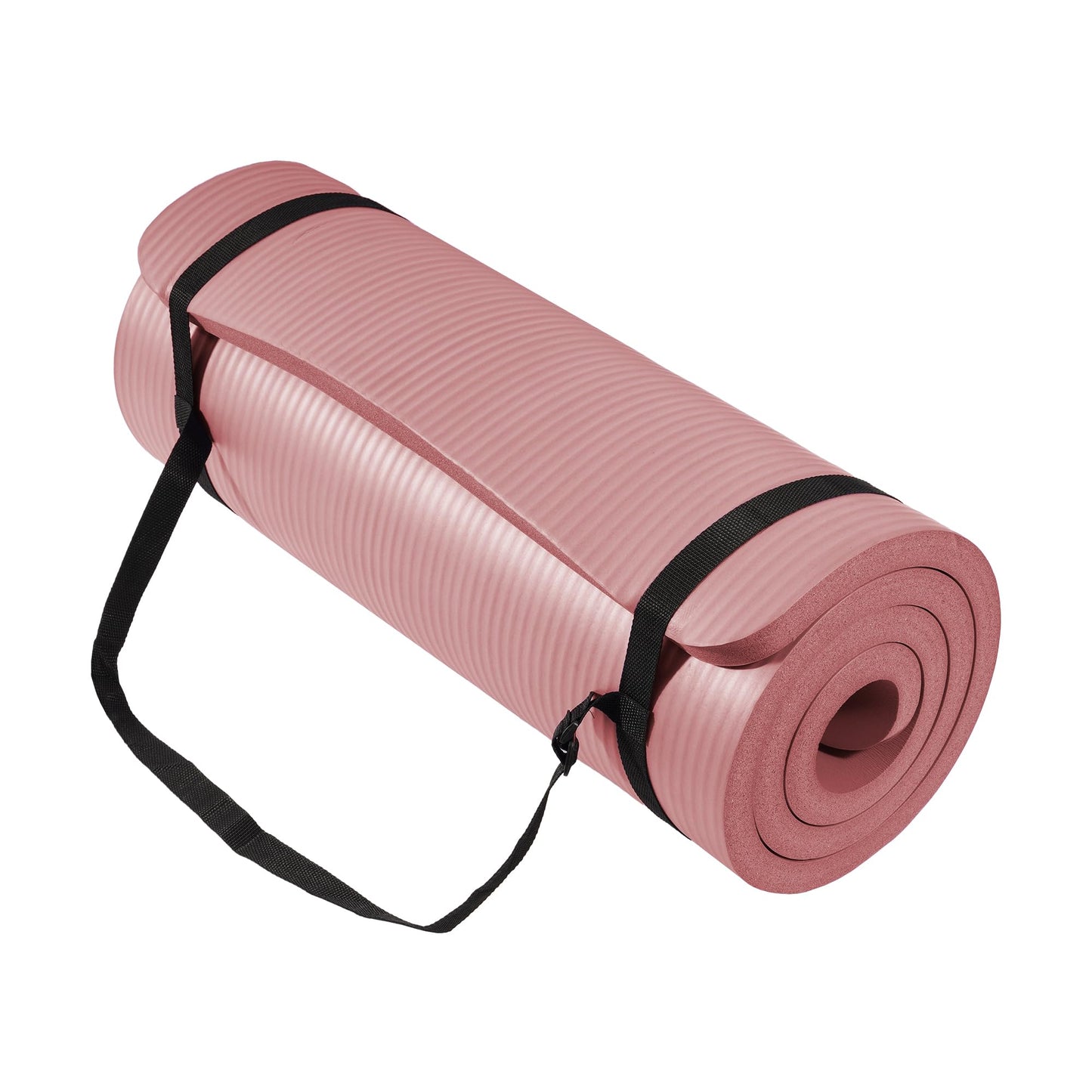Fitvids Yoga Mat 1-Inch Extra Thick High-Density Exercise Mat with Non-Slip Surface & Carry Strap for Men & Women Tear-Resistant Pilates Workout Mat for Home Gym, Floor Fitness