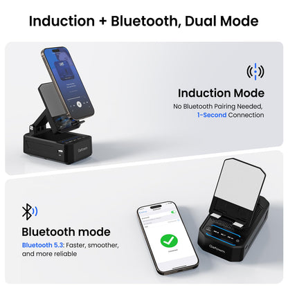 Cell Phone Stand with Instant Wireless Induction Bluetooth Speaker, No Bluetooth Pairing Needed, 1-Second Connection, HD Surround Sound, Practical Gifts for men, women, Dad, Mom, Hearing Impaired
