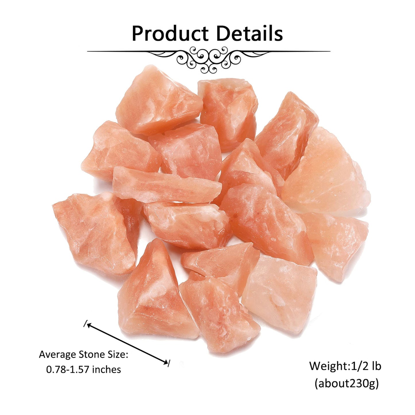 Jovivi Bulk Himalayan Salt Crystals Rough Healing Stones 1" Large Natural Raw Rocks for Tumbling, Cabbing, Decoration, Wire Wrapping, Wicca & Reiki - 0.5 lb