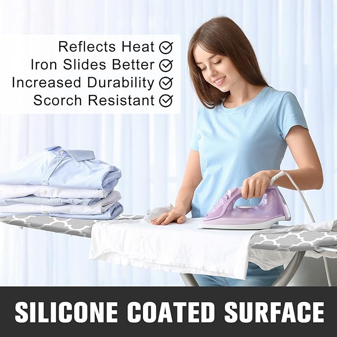 Ironing Board Cover and Pad, Standard Size 15" x 54" Iron Board Replacement