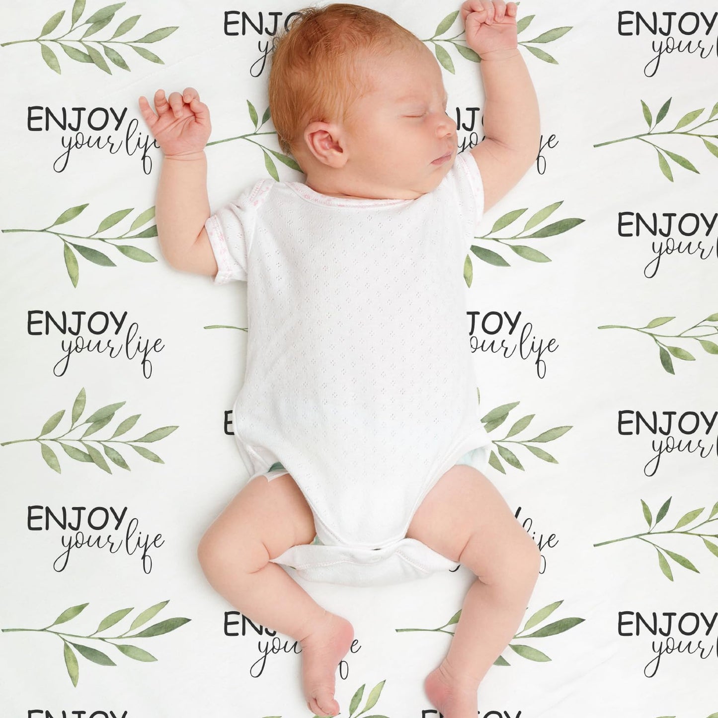 CIVARUA KIDS Baby Blankets for Unisex Boys Girls, Soft Breathable Front Dotted Fleece Backing, Printed Bed Nursery Minky Blankets for Toddler Newborn, Greenery, 30 x 40 inches