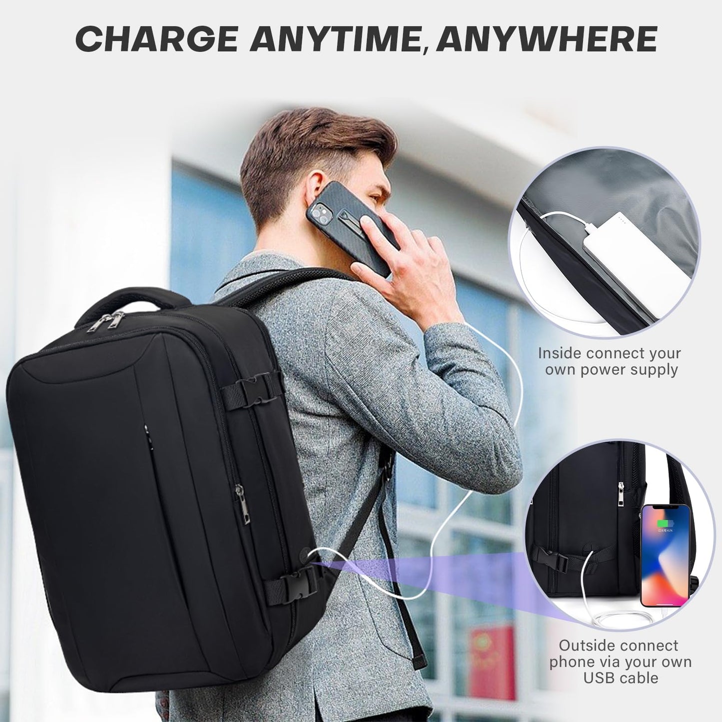Xkdoai for Ryanair Cabin Bags 40x20x25, Underseat Cabin Bag Travel Bag Hand Luggage Bag Travel Backpack Cabin Size Carry-ons Cabin Backpack Flight Bag for Travelling