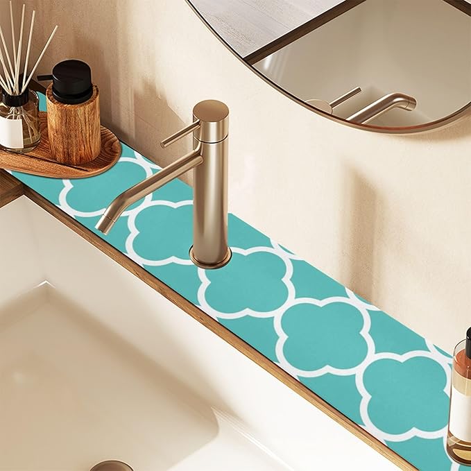 Kitchen Sink Splash Guard 2 PCS 14.7 Inch Sink Faucet Mat Splash Guard
