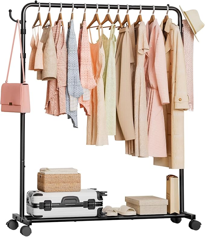 Homde Heavy Duty Clothes Rack: 120lb Standing Garment Storage