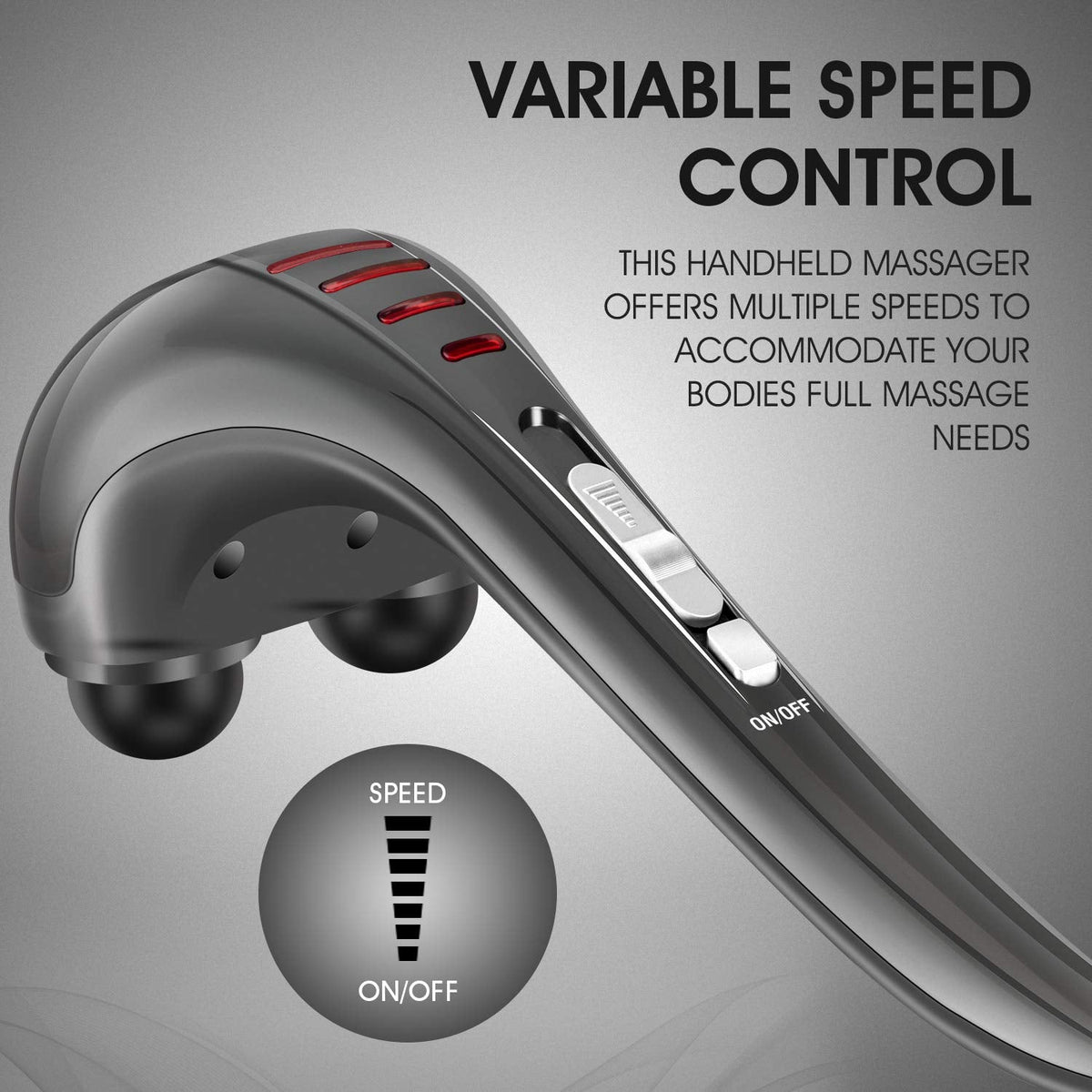 Hangsun Handheld Neck Back Massager for Pain Relief Deep Tissue, Electric Double Head Percussion Massage MG460 for Shoulder, Leg, Foot, Muscles, Full Body