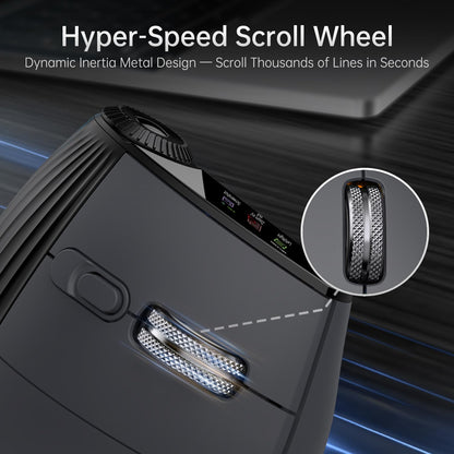 NYIEFADA Ergonomic Vertical Mouse Wireless, Rechargeable Bluetooth Ultra-Fast Scrolling 4800 DPI Ergo Mouse, 2.4G Quiet Clicks 6 Buttons RGB Optical Mice, 3 Multi-Device Connectivity for Mac, Laptop