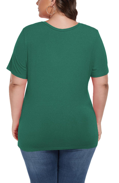 ForHailey Christmas Shirts for Women Plus Size Tops Merry Christmas Tee Shirts 2025 Crew Neck Funny Short Sleeve Tshirts Christmas Outfits Cup Cake Green 3X-Large