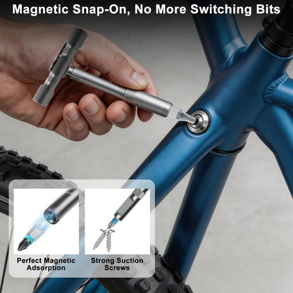 24 in 1 Magnetic Screwdriver Set, Ratchet Mini Screwdriver Set with Multi Bits, Portable Screwdriver Sets Detachable T Handle with Storage Case Repair Tool Kit for Furniture Computer Bicycle or DIY
