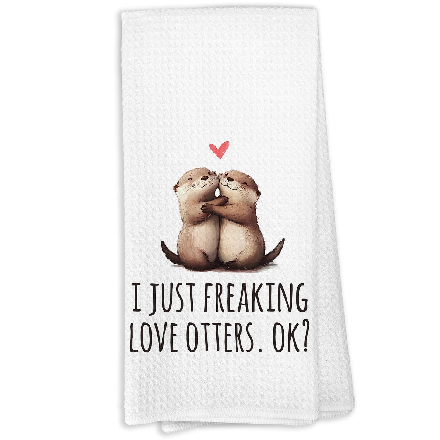 KTYHD Otter Bathroom Gifts Decor Hand Towels - I Just Freaking Love Otters Kitchen Towels, Otter Animal Bathroom Hand Towels, Otters Gifts for Women, Home & Kitchen