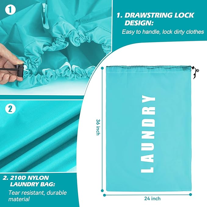 Laundry Bag, 2 Pack Travel Laundry Bags