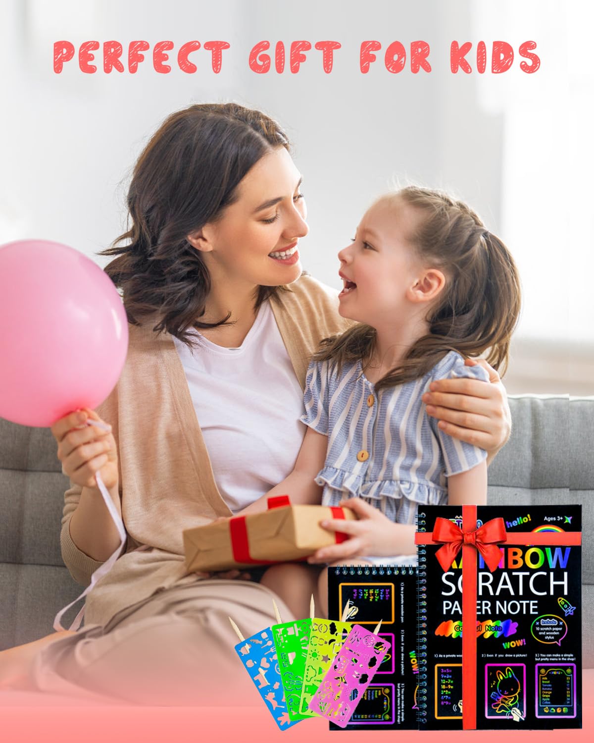 OSLINE Arts and Crafts for Kids Ages 3-5-10 Girls Boys,Rainbow Scratch Paper Art Notebooks,Art Supplies Kit for Gift, Party Favor Toys for 4-8 Year Old,Easter Birthday Gifts for Kids 6-12
