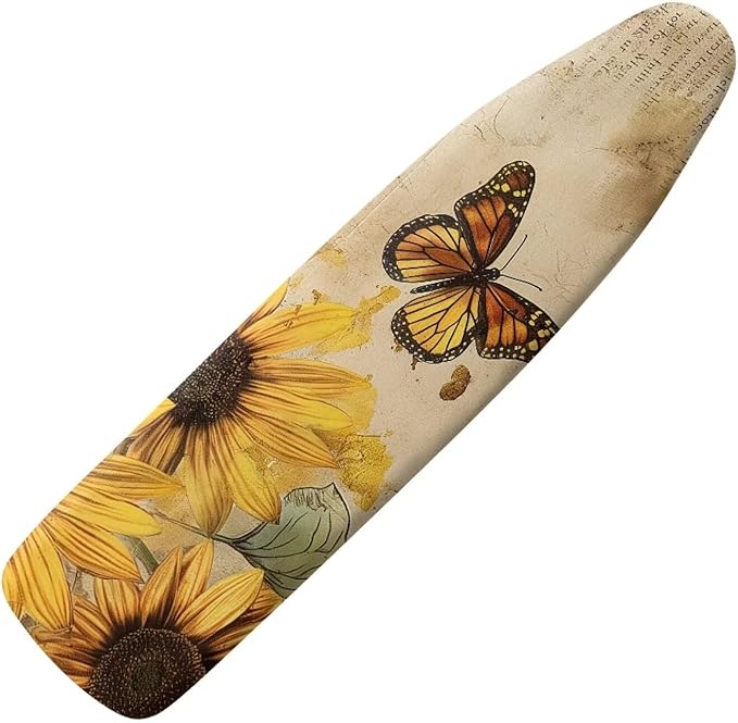 Sunflower Butterfly Ironing Board Cover and Pad, Resist Scorching and Staining