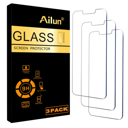 Ailun Screen Protector for iPhone 16 / iPhone 15 / iPhone 15 Pro [6.1 Inch] Display 3 Pack Tempered Glass, Dynamic Island Compatible, Case Friendly [Not for iPhone 16 Pro 6.3 Inch].