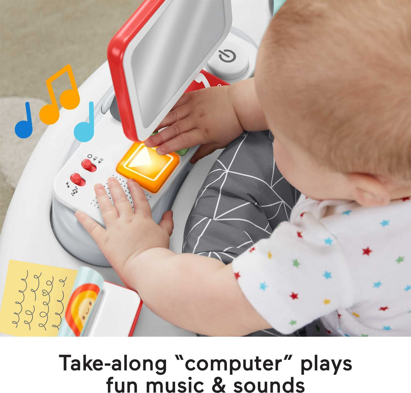 Fisher-Price 2-in-1 Like a Boss Activity Center, Baby Entertainer and Play Table with Music Lights and Sounds for Infants and Toddlers, HBM26