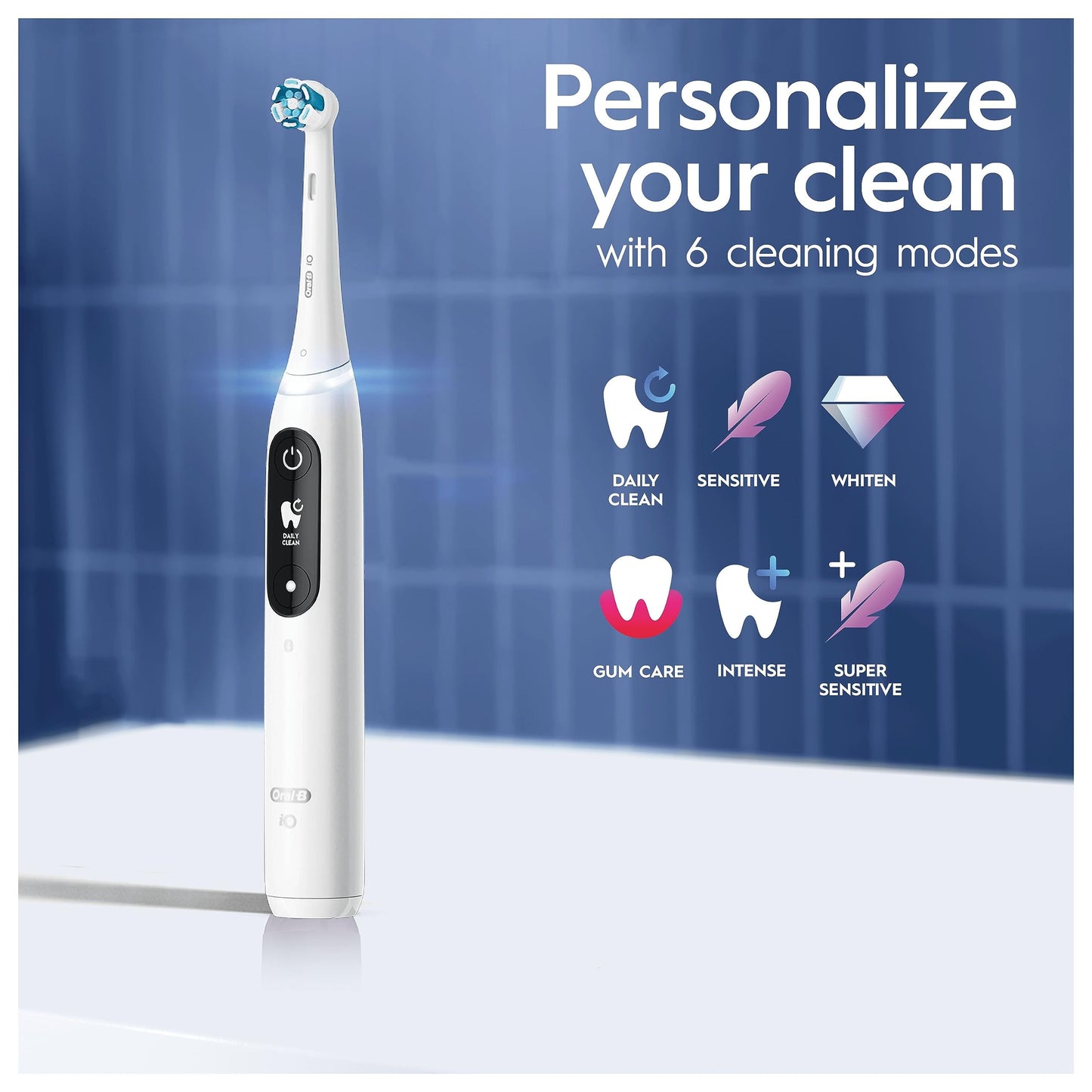 Oral-B iO8 2x Electric Toothbrushes For Adults, Gifts For Women / Men, App Connected Handles, 2 Toothbrush Heads & Travel Toothbrush Set, 6 Modes, 2 Pin UK Plug, Black & White, Oral B IO Toothbrush