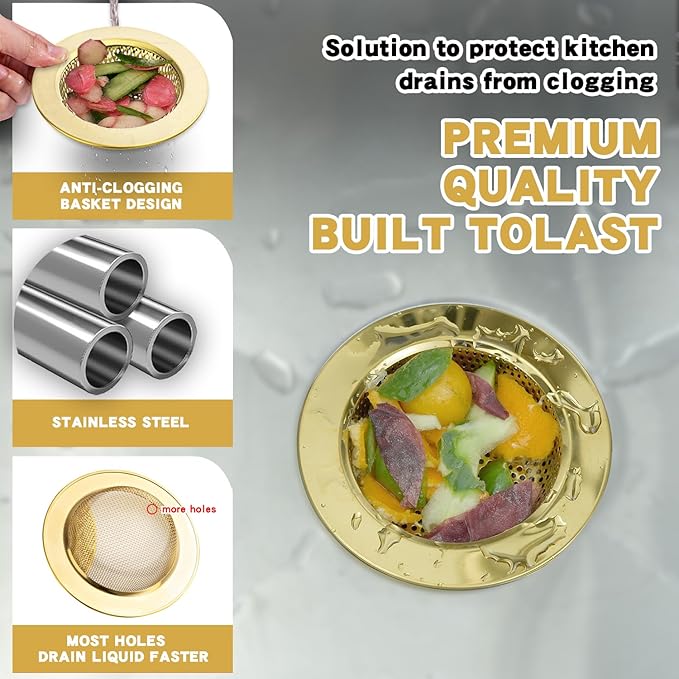 RQYEKDO Kitchen Sink Strainer Stainless Steel