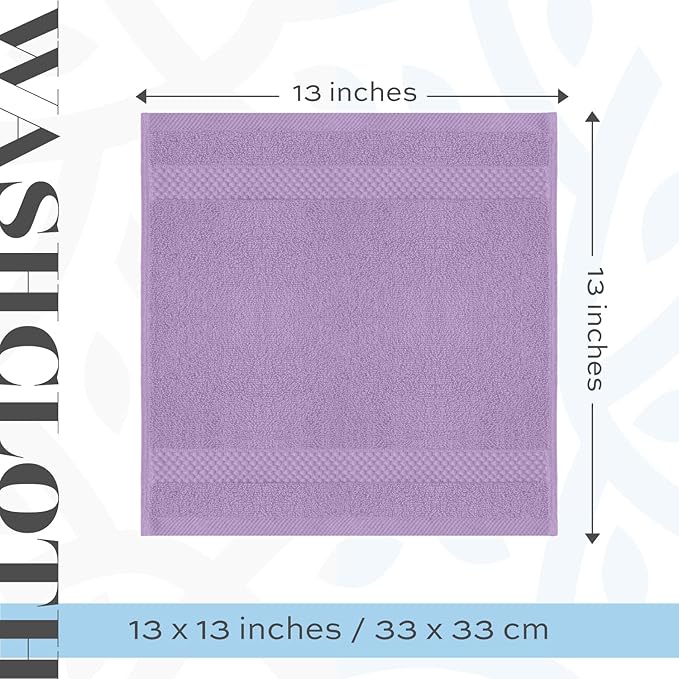 White Classic Luxury Cotton Washcloths 13x13 Inch