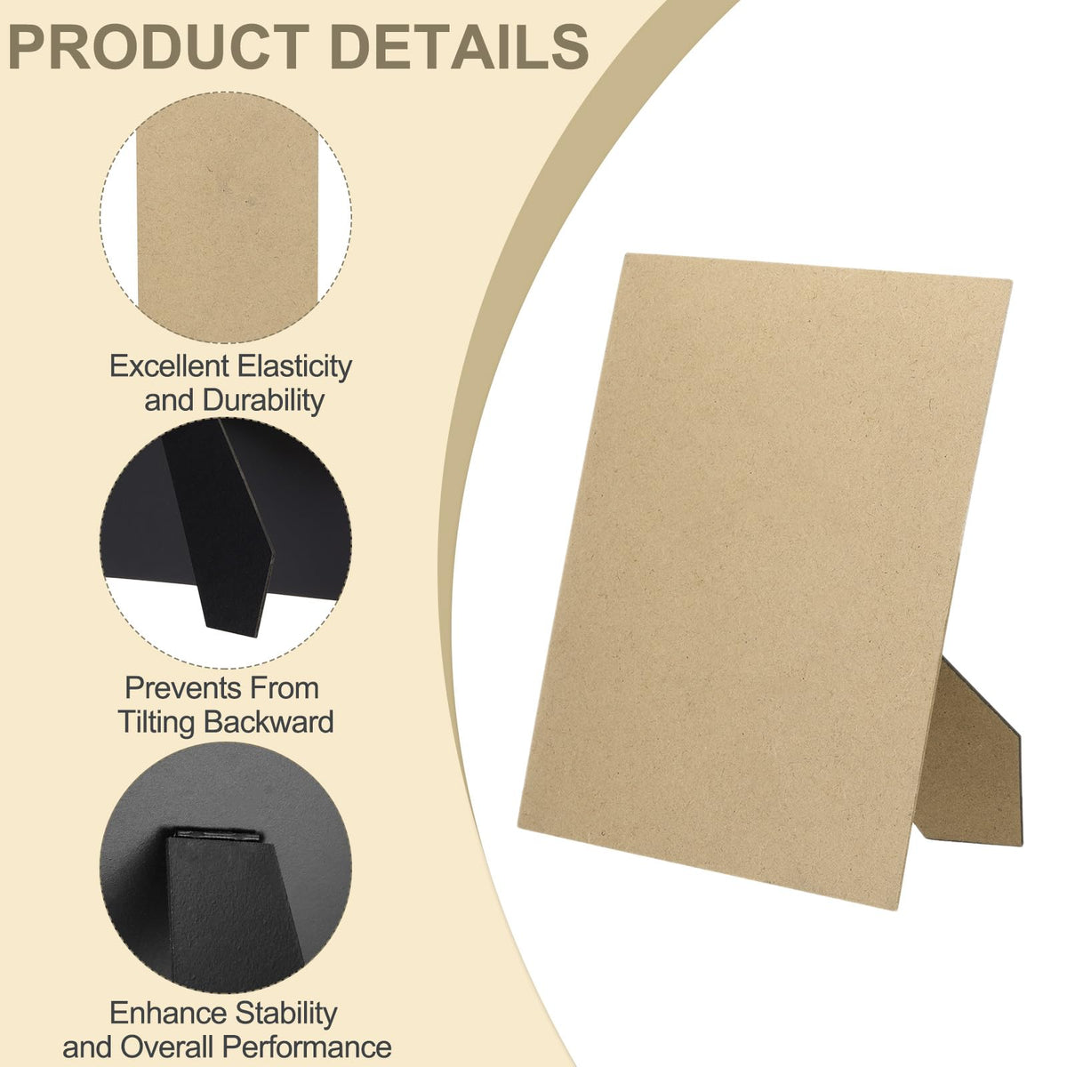 PATIKIL 10 Pack Easel Back for Picture Frame, 8 x 10 Inch Replacement Picture Frame Easel Back DIY Photo Board for Photo Frames Tiles, Black