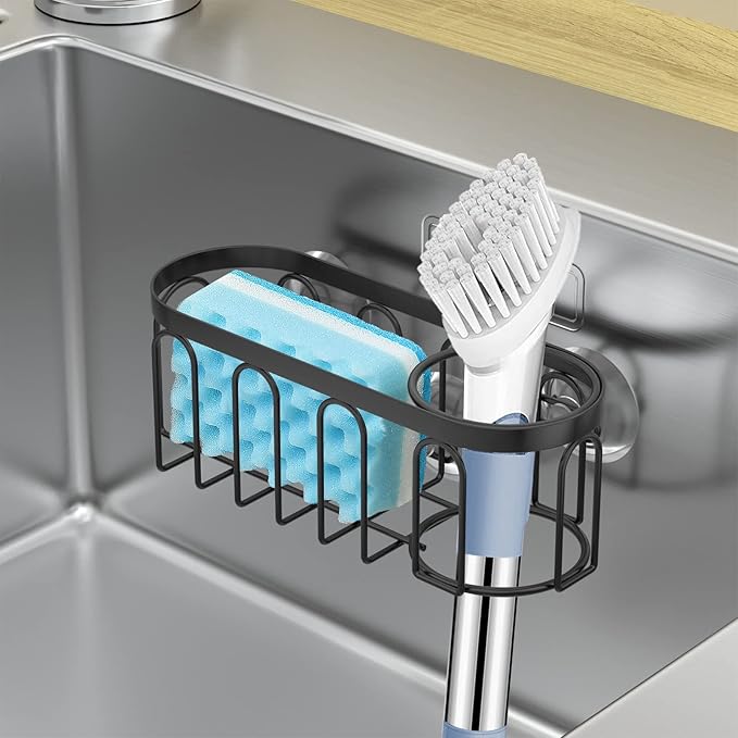 Yazoni 2-in-1 Sponge Holder for Kitchen Sink, Sink Caddy Kitchen Sink Organizer