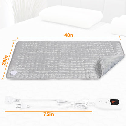 Heating Pad,Electric Heating Pads for Back,Neck,Abdomen,Moist Heating Pad for Shoulder,Knee,Arms,Legs,Dry/Moist Heat & Auto Shut Off,Birthday Gifts for Men and Women(Light Gray, 24''×12'')