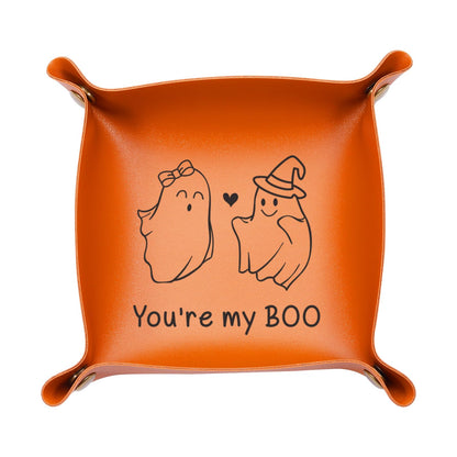 Spooky Valentines Day Gifts for Him Stuff to Put in a Boo Baskets Spooky Gifts for Men Husband Boyfriend Birthday Gift Halloween Decor for Couples Christmas Leather Tray Wicked Merch