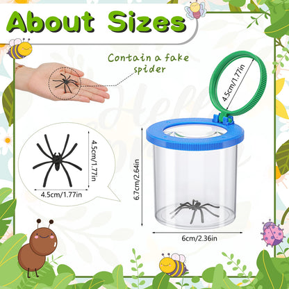 Coopay 24 Pcs Insect Bug Viewer for Kids - Bug Jars, Critter Insect Cage, Bug Container, Bug Catcher, Magnifying Insect Box for Children, Kids Science Nature Exploration Collecting Kit