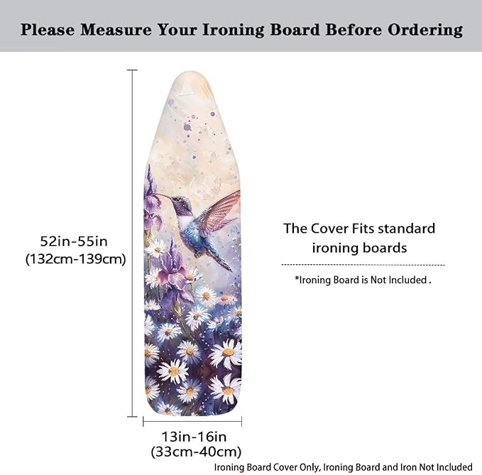 Daisy Bird Ironing Board Cover Resist Scorching Cover Heavy Duty Padded Iron
