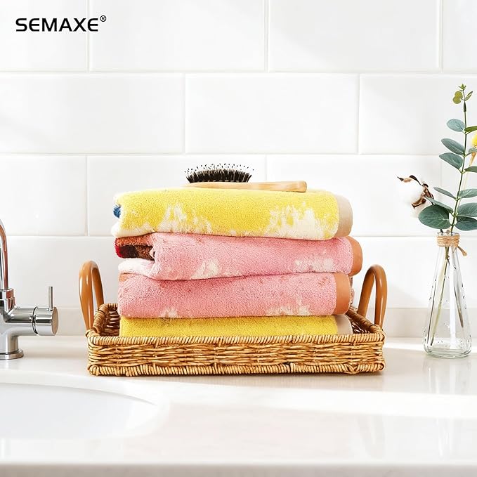 SEMAXE Hand Towels for Bathroom, 100% Cotton Towels