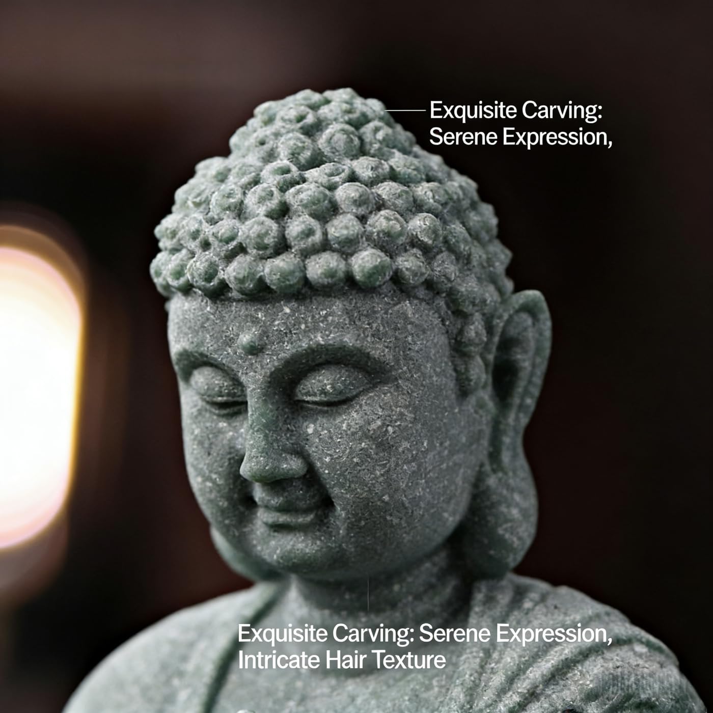 YQLDAHU Meditation Buddha Statue, Sandstone Zen Sculpture for Aquarium Fish Tank, Garden, Home & Office Decor (Indoor/Outdoor) ﻿