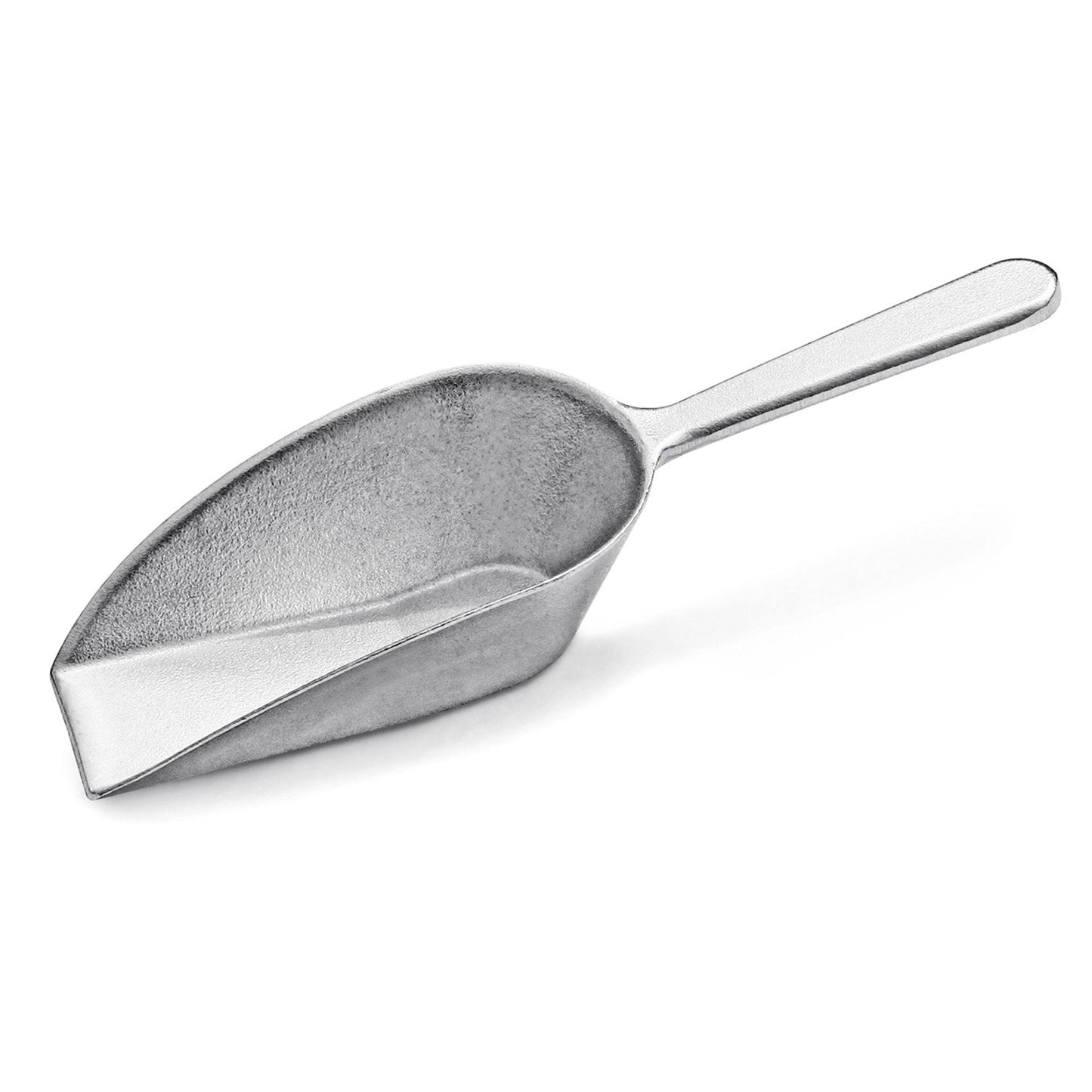 New Star Foodservice One-Piece Cast Aluminum Flat Bottom Bar Ice Flour Utility Scoop, 7-Ounce, Silver