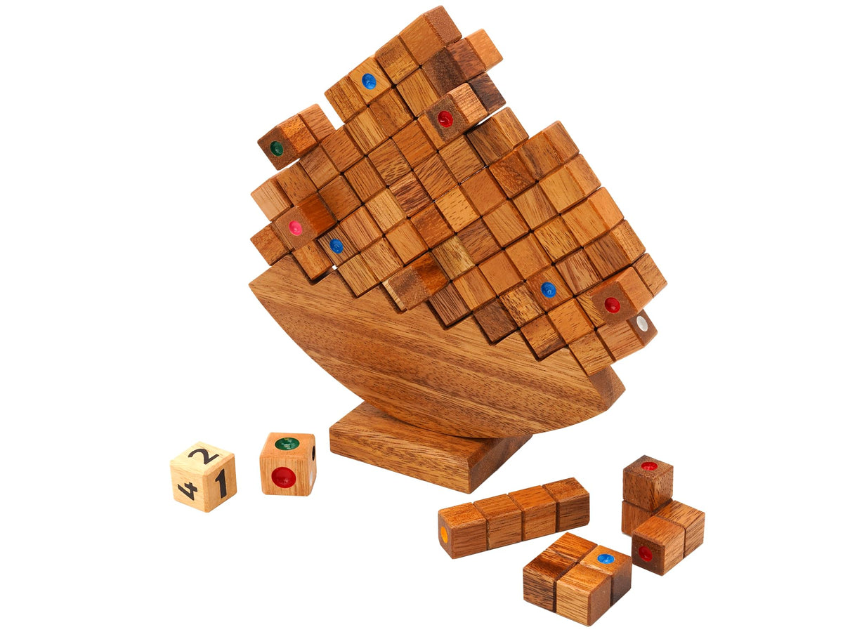 BSIRI Wooden Balance Stacking Tower - Classic Family Game Night for Adults & Seniors Stacker Blocks Table Fun Board Games for Party Balancing Drop Stack Building Block Toys for Gifts Set Towerstack