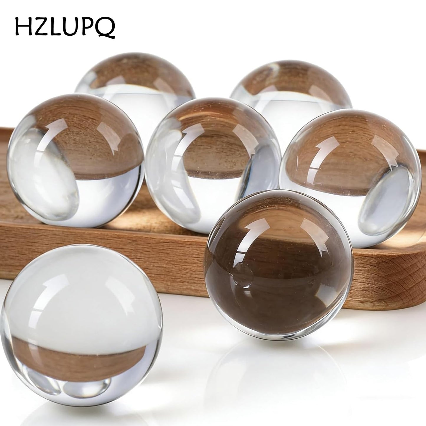 HZLUPQ 6PCS Clear Crystal Ball Spheres, Decorative Glass Orbs for Home Decor