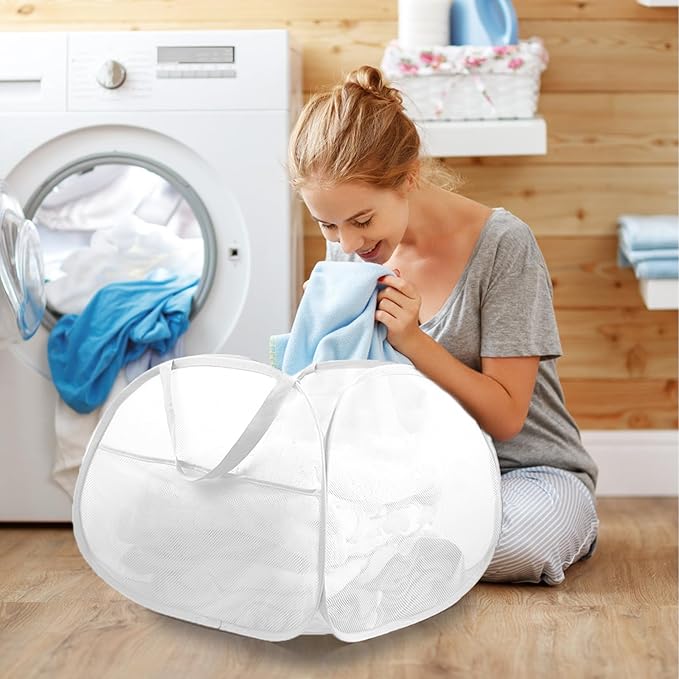 2 Pack Collapsible Laundry Baskets, 90L Large Foldable Laundry Basket, Durable