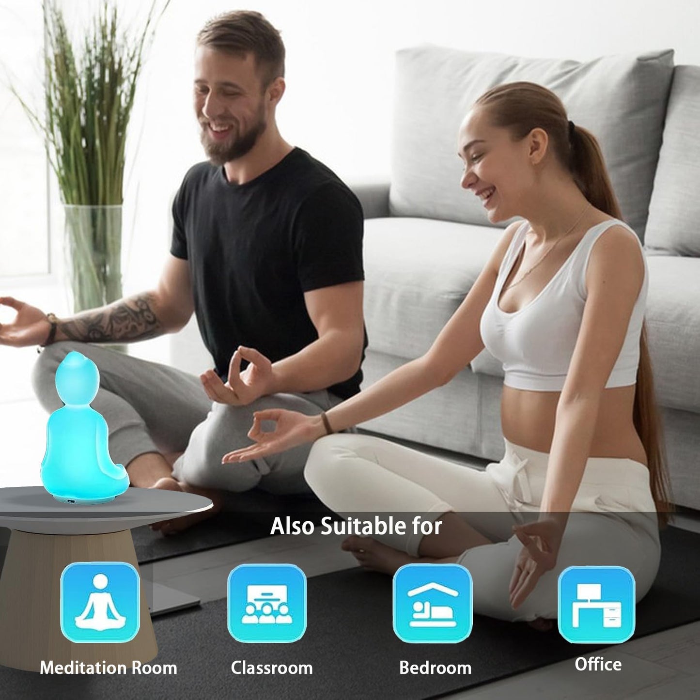 ETHORY Mindfulness Breathing Yoga 4-7-8 Guided Visual Meditation Breathing Light Rechargeable Relaxation Christmas Gifts Halloween Gifts