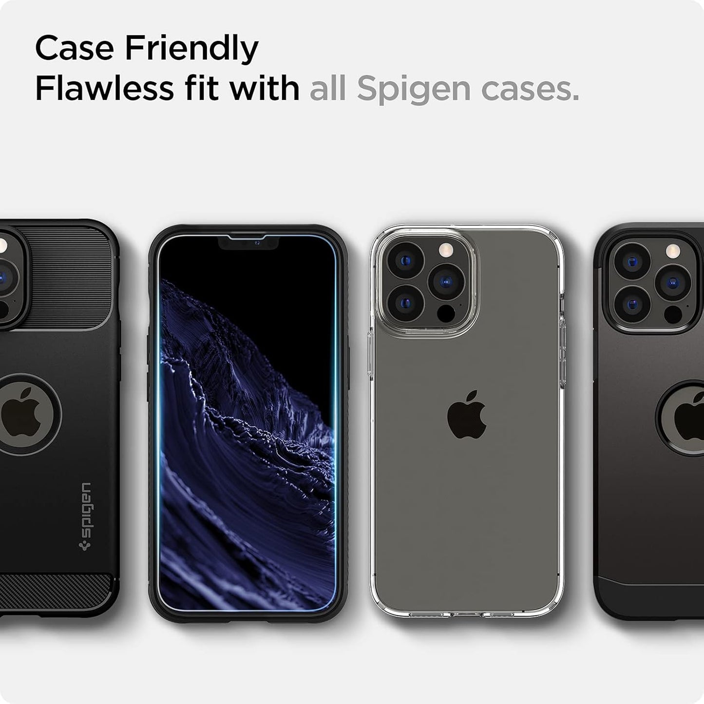 Spigen Tempered Glass Screen Protector Compatible with iPhone 14 Plus/iPhone 13 Pro Max - Sensor Protection
