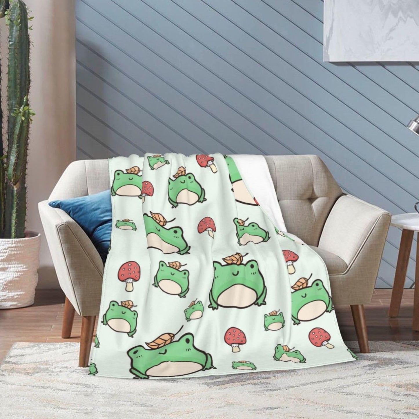 Ngzhyad Cute Frog Blanket Warm Cozy Flannel Fleece Throw Blanket Gifts for Kids Girls Boys for Car Sofa Couch Bed Decorative 80"X60"