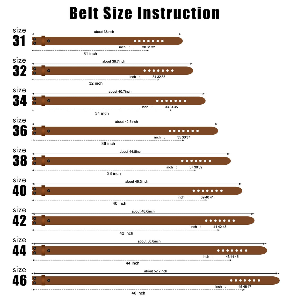 NPET Mens Leather Belt Full Grain Vintage Distressed Style Snap on Strap 1 1/2" Wide (For 36"-38" waist, coffee)