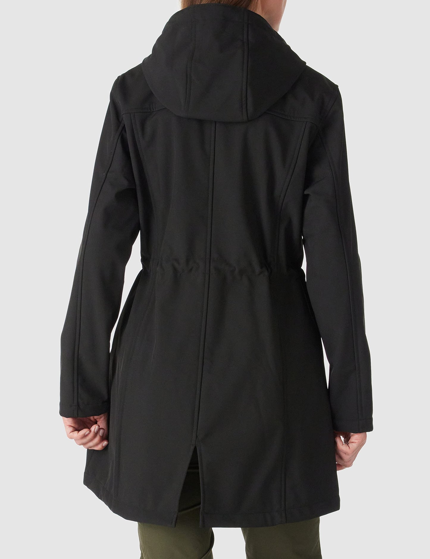 Outdoor Ventures Softshell Jacket Ladies Rain Jacket Functional Lightweight Rain Coat Windbreaker Waterproof Hiking Jacket Breathable Outdoor Jacket with Hood for Spring Fall Winter Black M